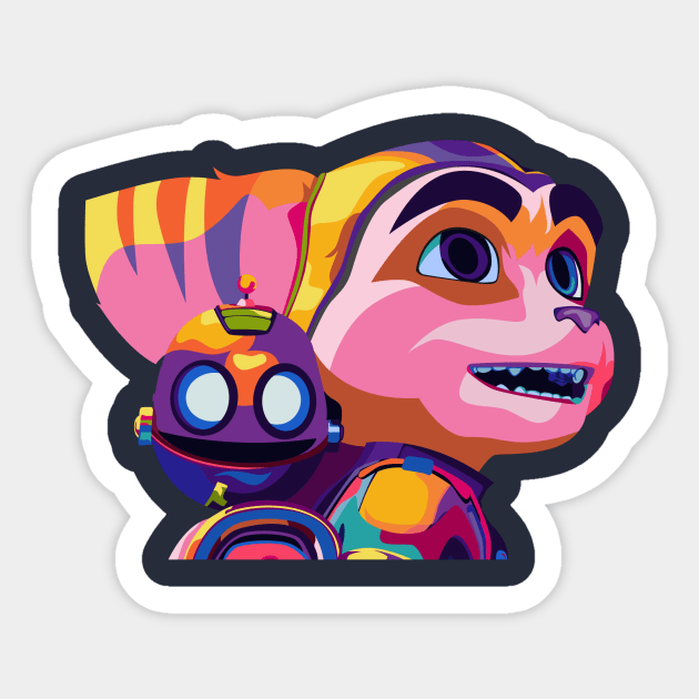 Ratchet and Clank pop Sticker by sullyink